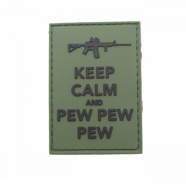 Pitchfork Keep Calm Pew Patch - Olive